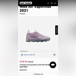 Size 8 - Nike Air VaporMax Flyknit 2021 Light Arctic Pink